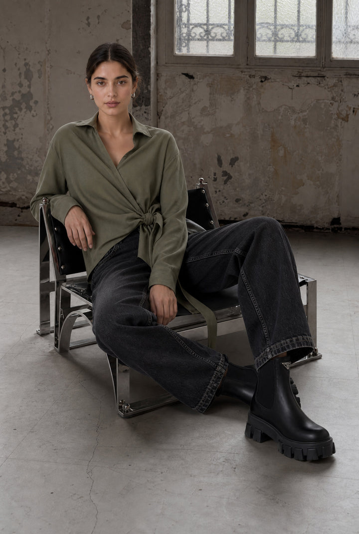 Vivi lyocell knot blouse