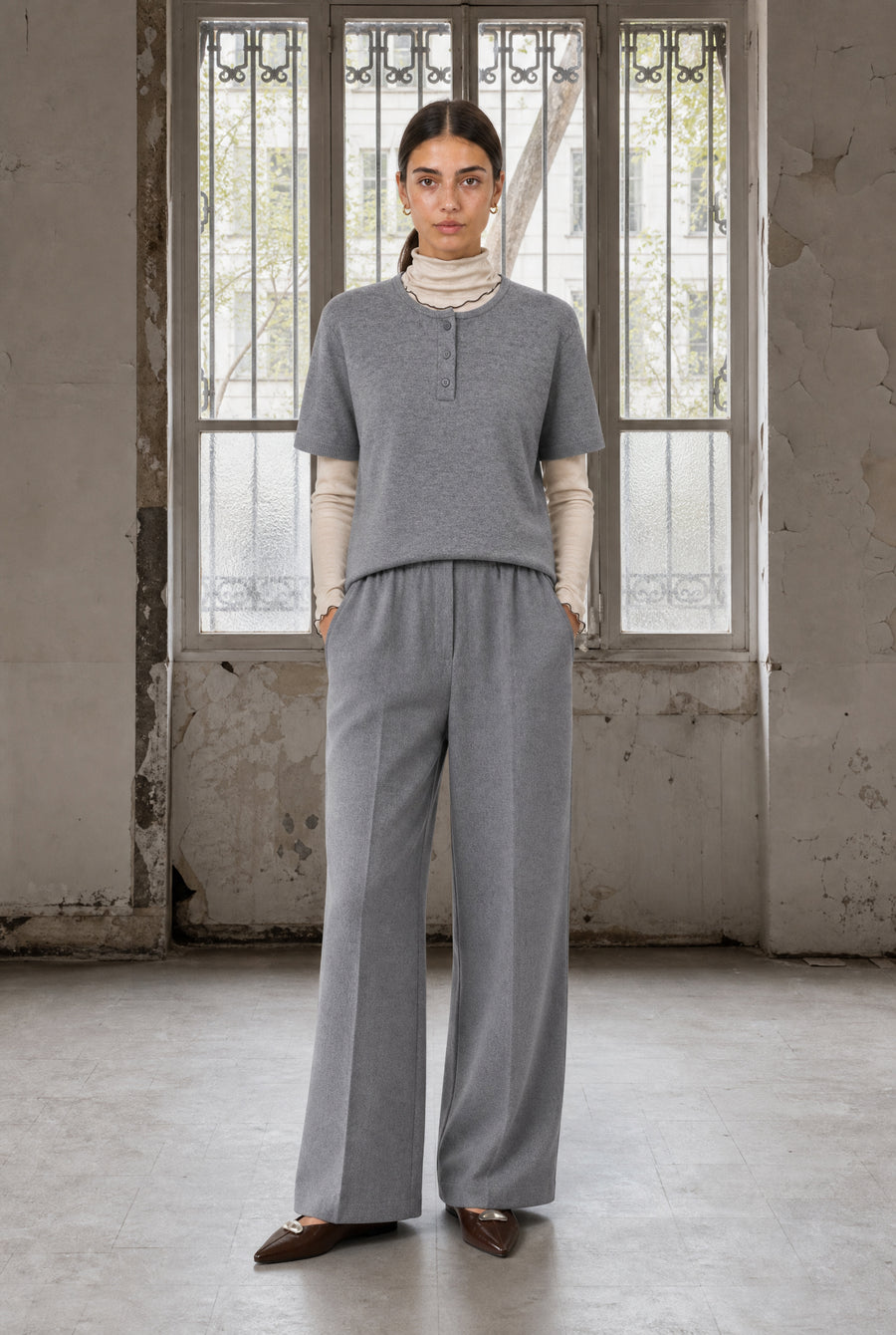 Raven viscose blend pants | Grey