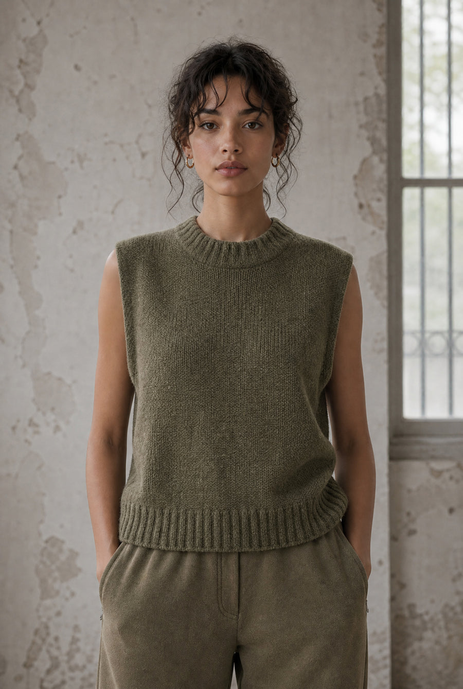 Abigail alpaca vest EX H24179 | Green