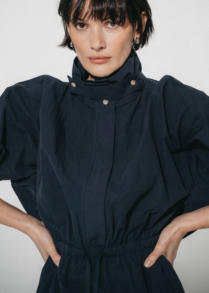 Alba poplin midi dress | Dark Blue
