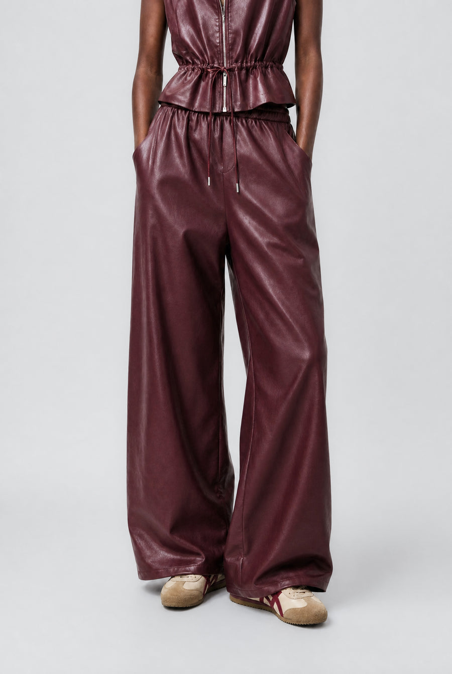 Sienna eco leather wide-leg  pants