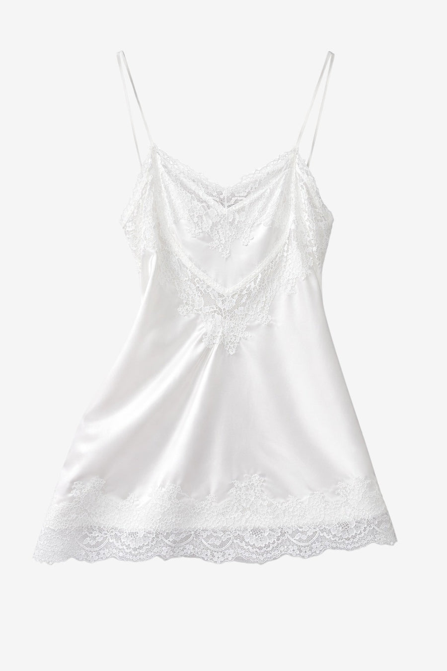 Amina silk top whit lace trim