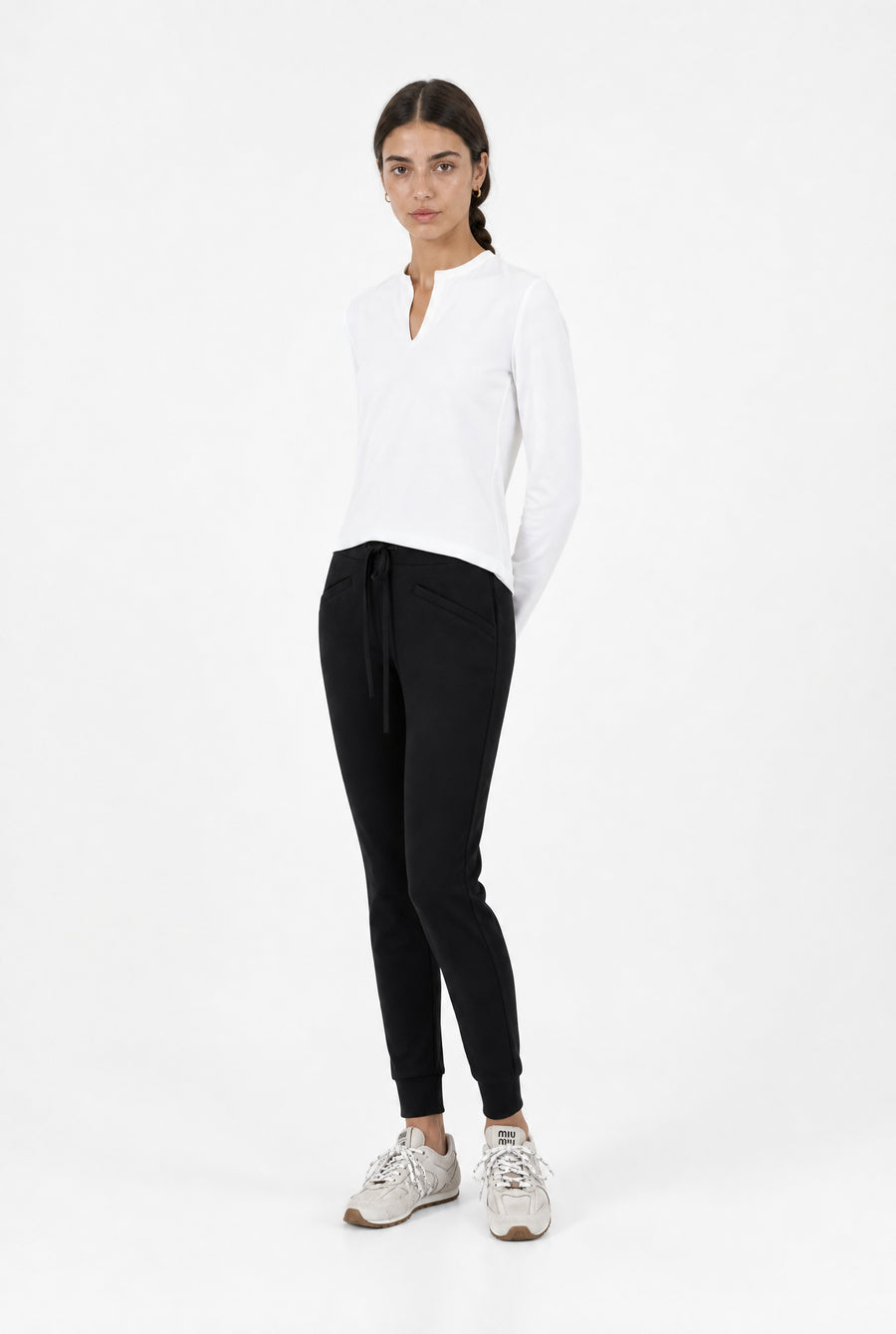 Andrea top LS technical jersey | White