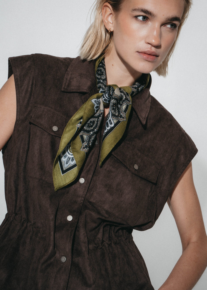 Arden suede effect vest