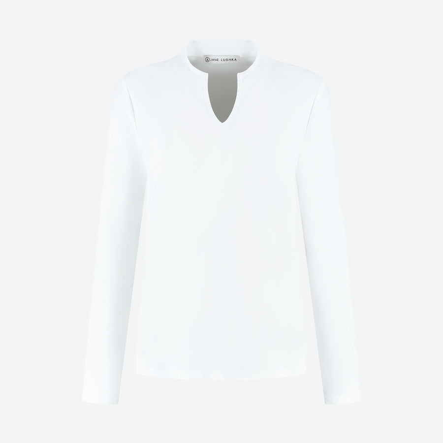 Andrea top LS technical jersey | White
