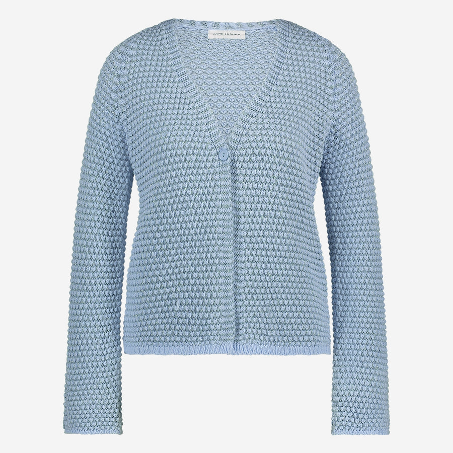 Cotton viscose blend cardigan 9052 | Light Blue
