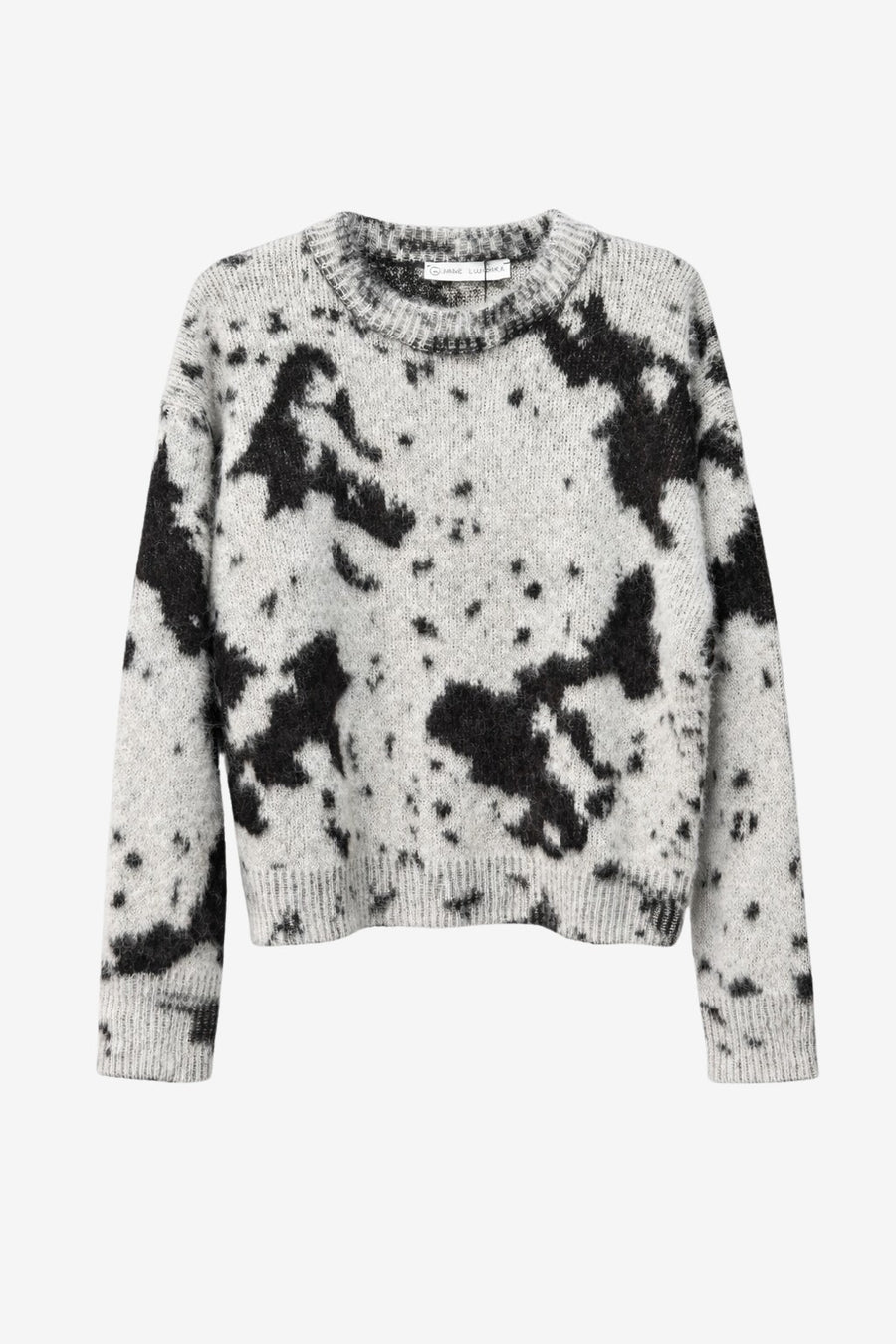 Jacquard print pullover 2372 | Ecru Moro