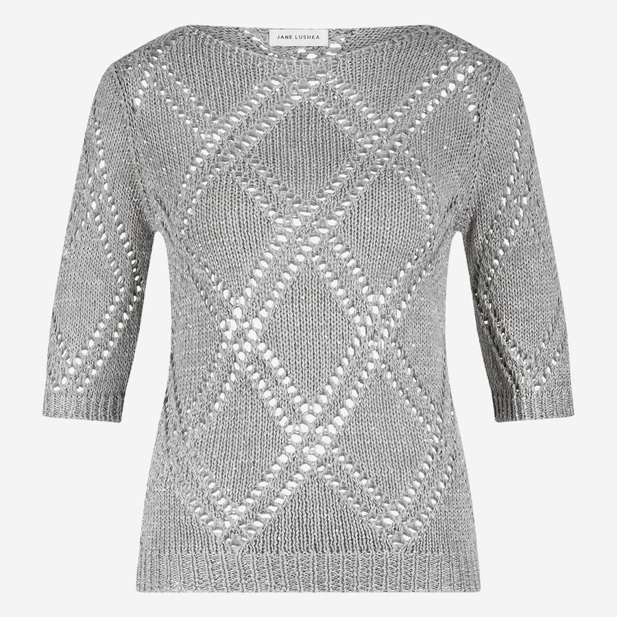 Openwork top with sequins 9040 | Silver