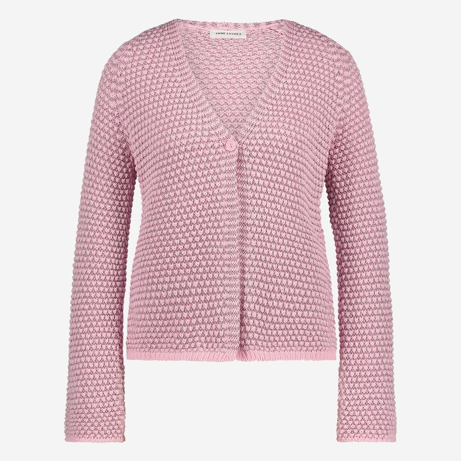 Cotton viscose blend cardigan 9052 | Rose