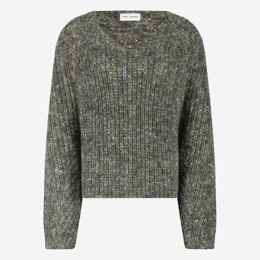 Shiny oversized pullover H20034 | Melange