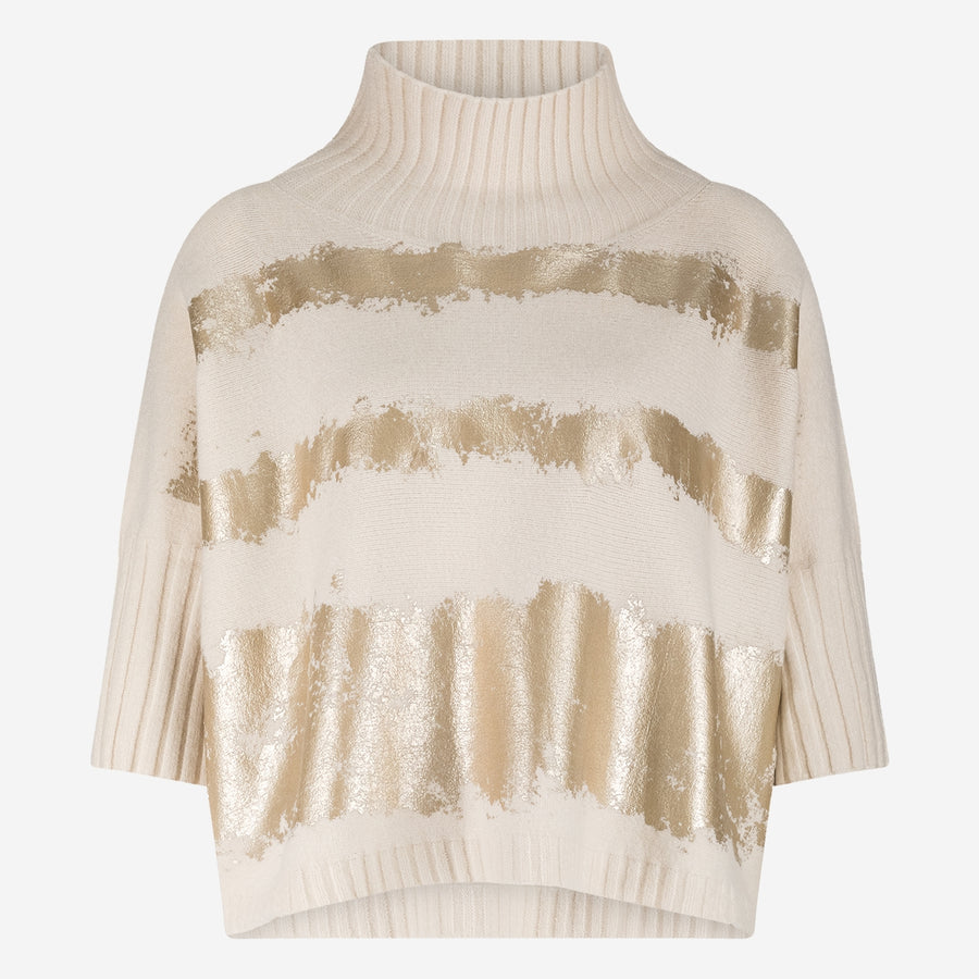 Pullover gold print  NB2404 | Beige Gold
