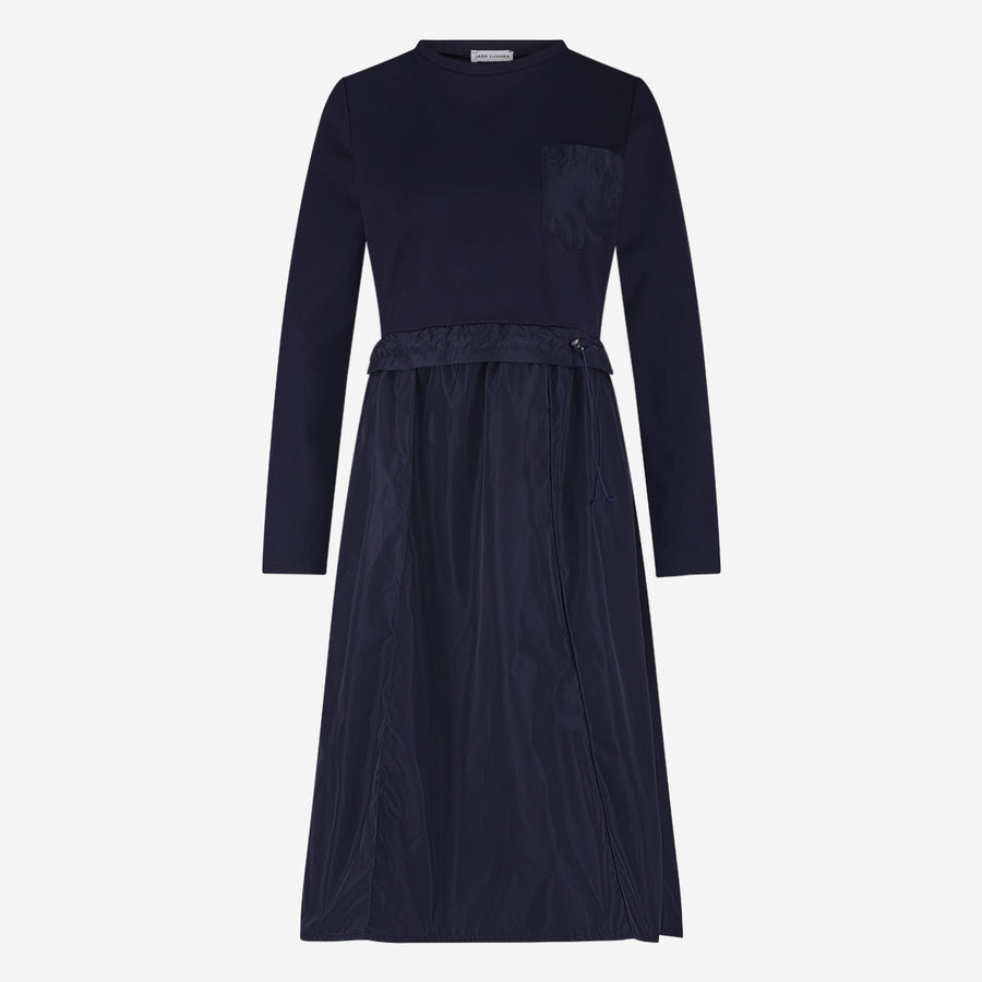 Ester mix cotton taffeta dress | Blue