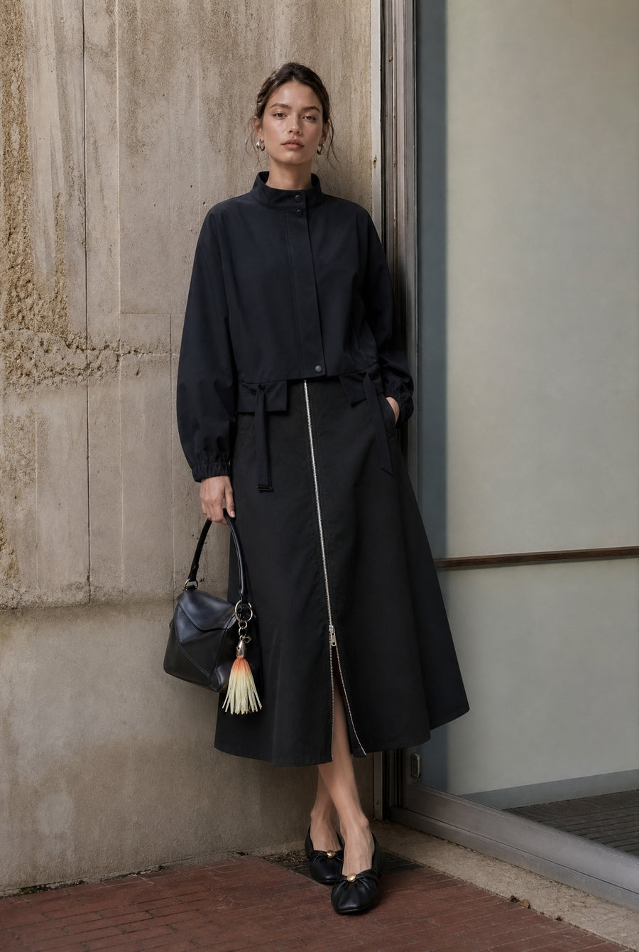 Bardolino taffeta zipper skirt