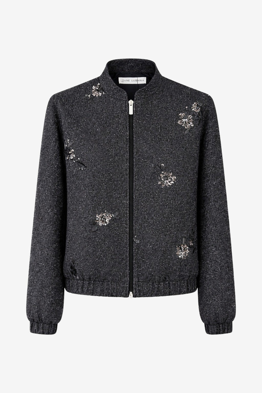 Bernino viscose bomber jacket | Black Melange