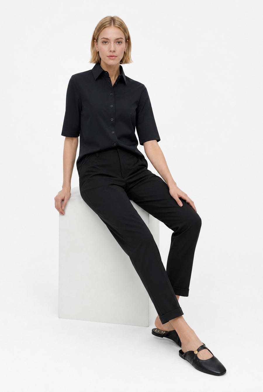 Blouse Betty Easy Wear Technical Jersey | Black