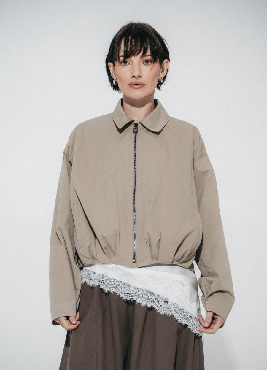 Blaze pleated bomber jacket