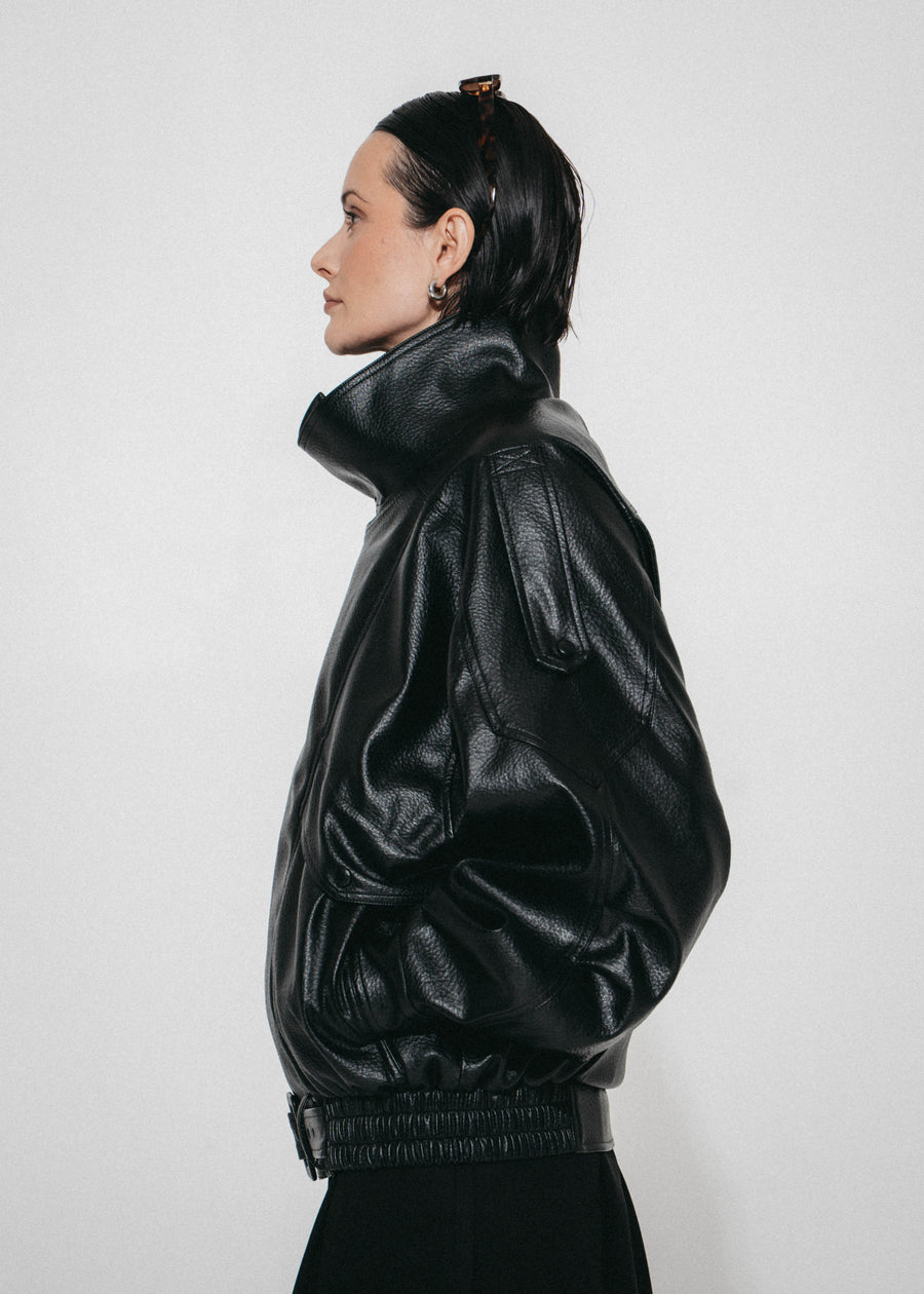 Bo eco leather oversized  jacket