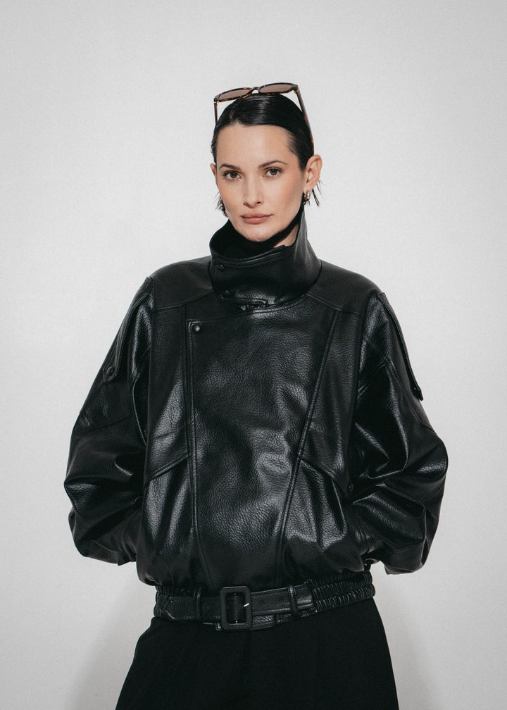 Bo eco leather oversized  jacket
