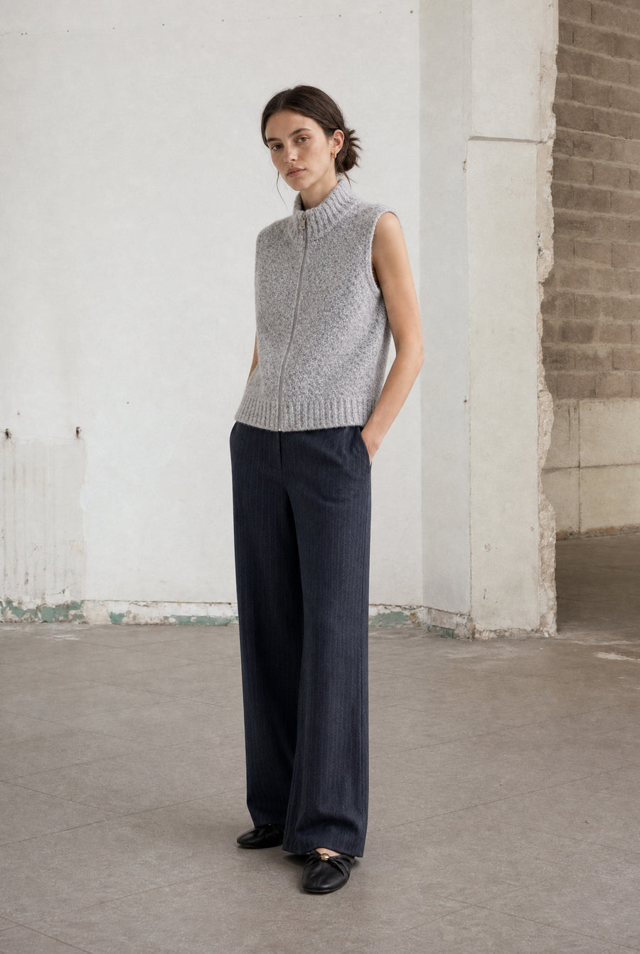 Viscose wide-leg pants