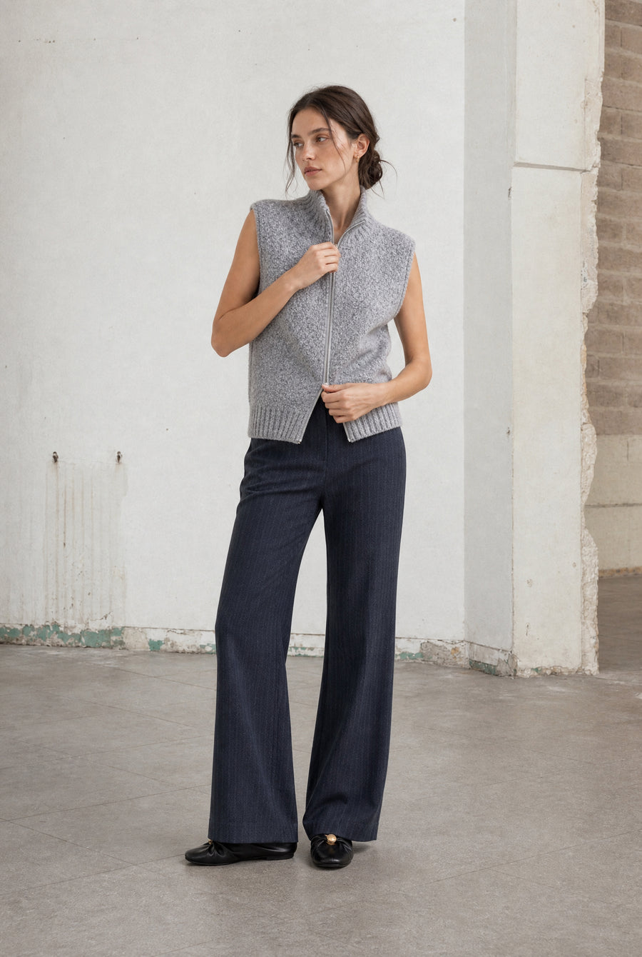 Viscose wide-leg pants