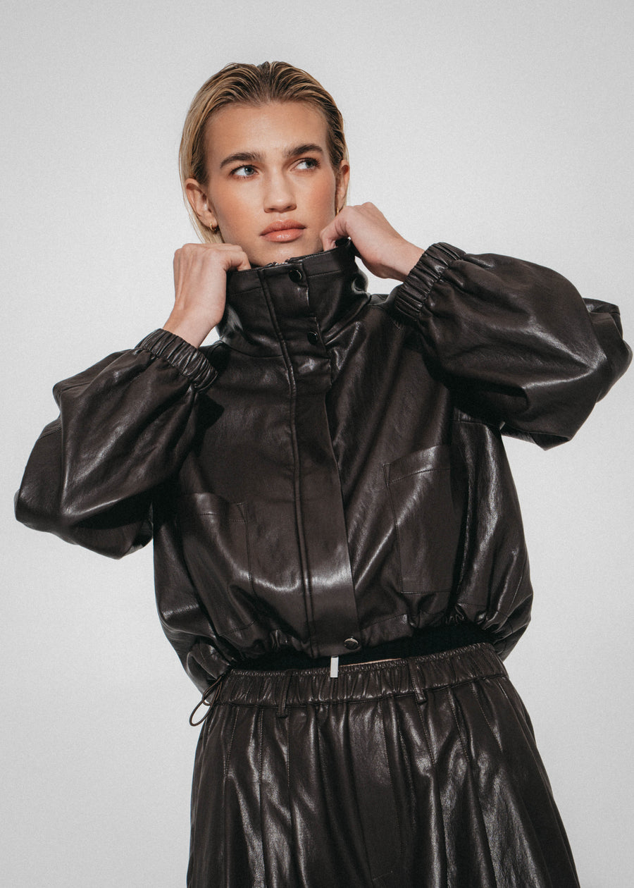 Nerina eco leather bomber jacket