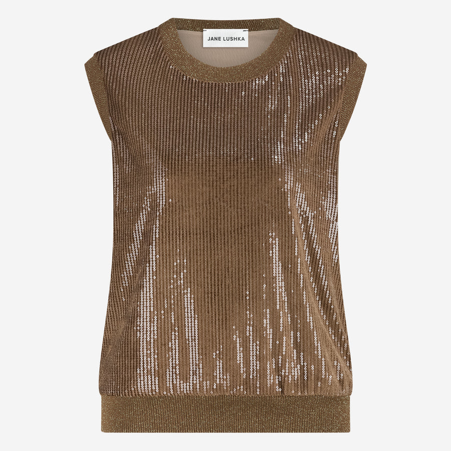 Pallino sequins top | Gold