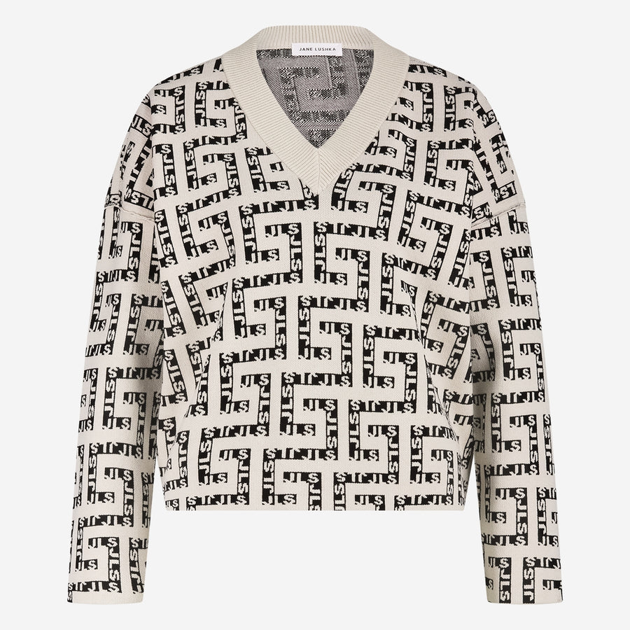 Baker logo pullover | White Black
