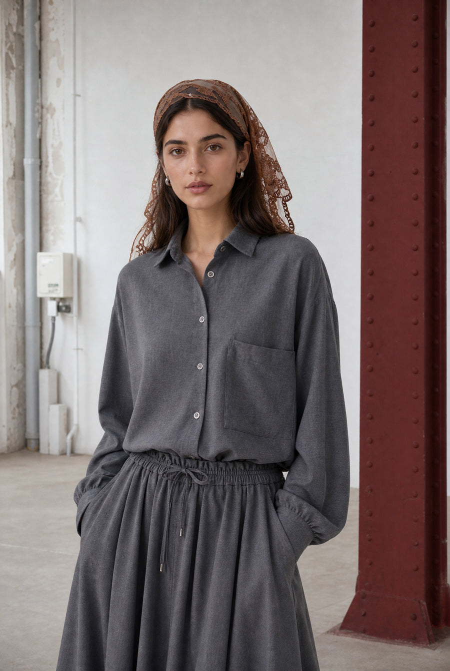 Camilla light flannel blouse