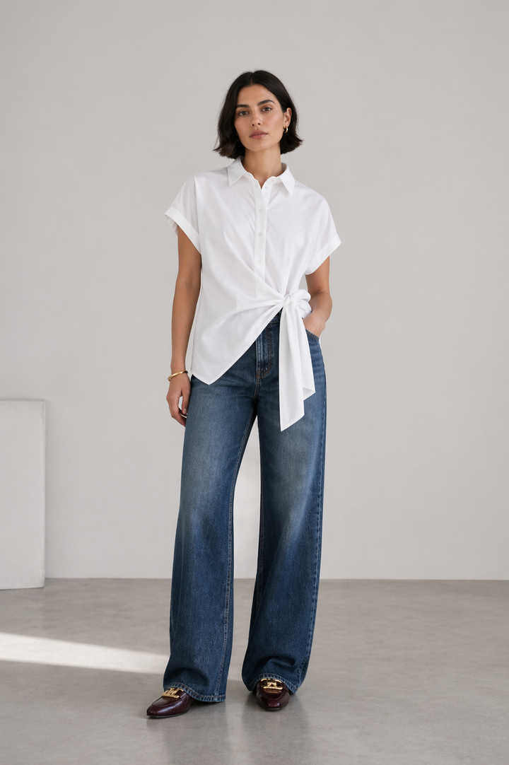 Aston blouse technical jersey | White