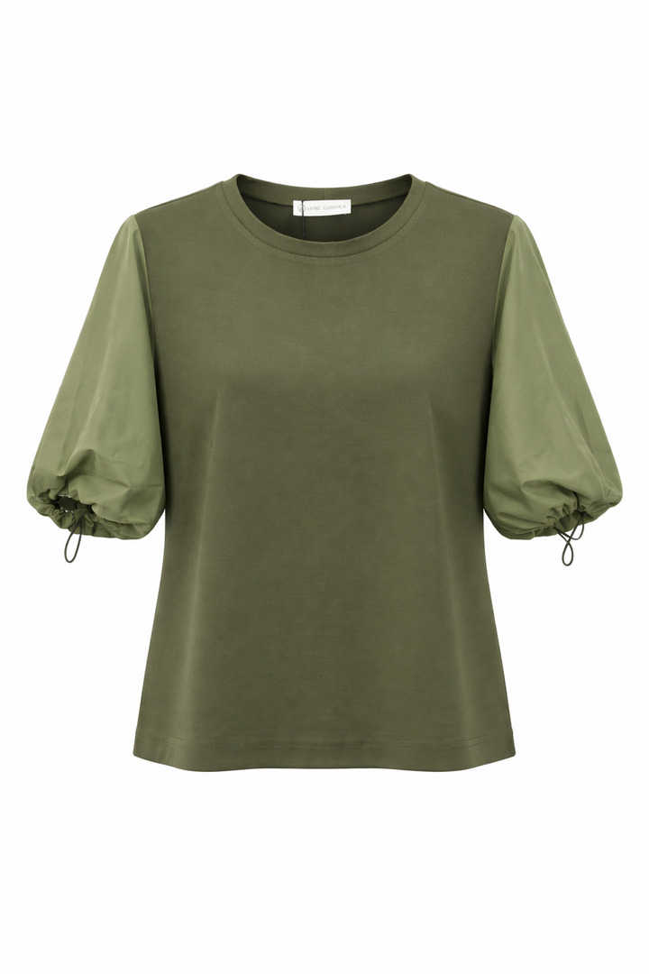 Pamela jersey/taffeta mix blouse