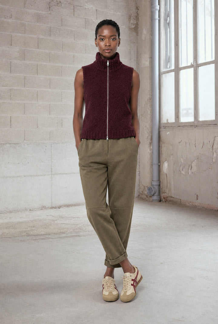Vest Boucle long zip | Bordo