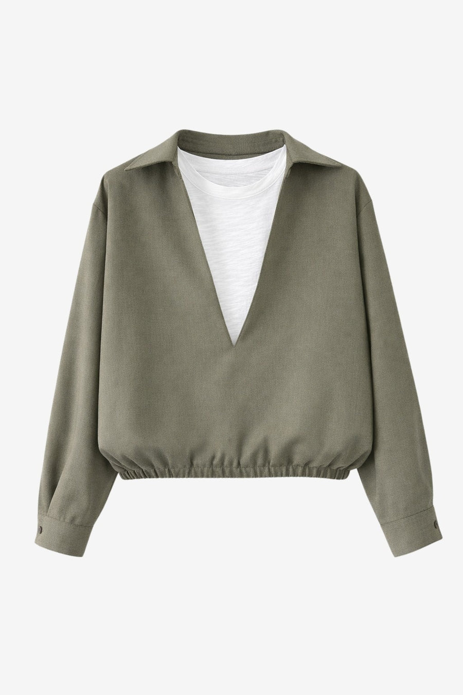 Dina viscose double blouse | Green