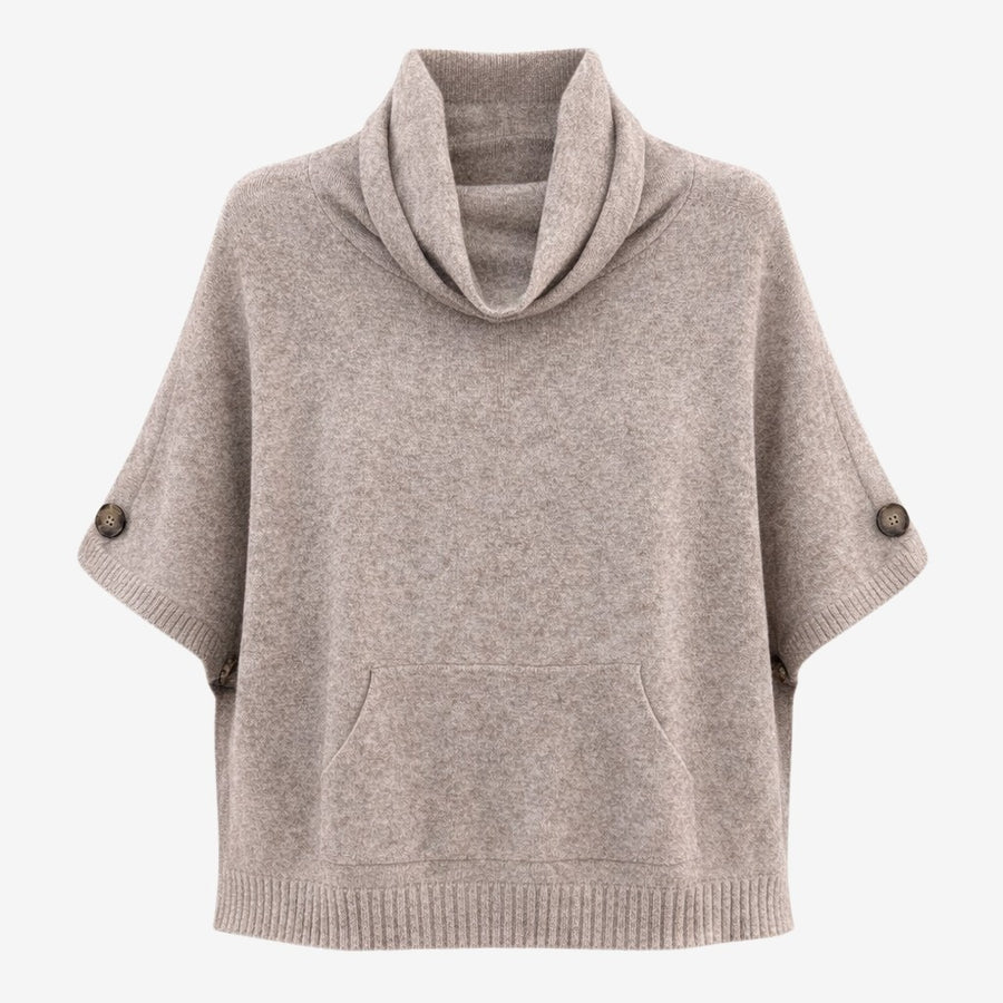 Dyed poncho NB98 | Light Brown