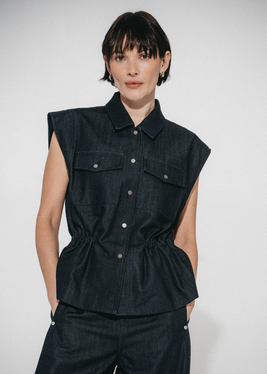 Eden indigo jeans vest