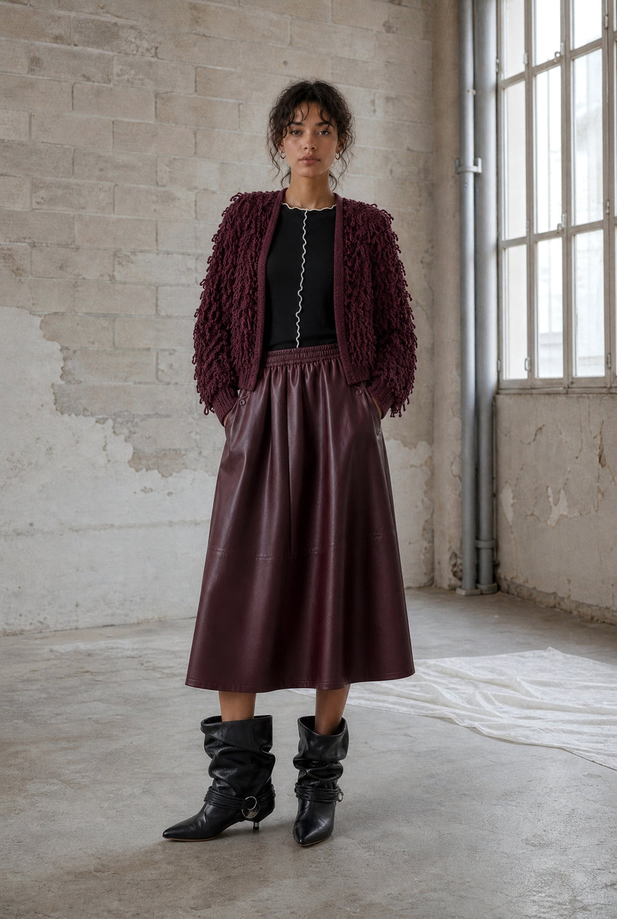 Elle eco leather skirt