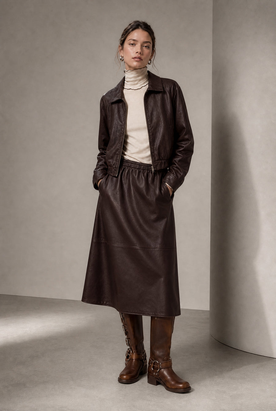 Elle eco leather skirt