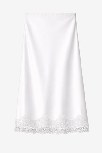 Esra silk skirt whit lace trim