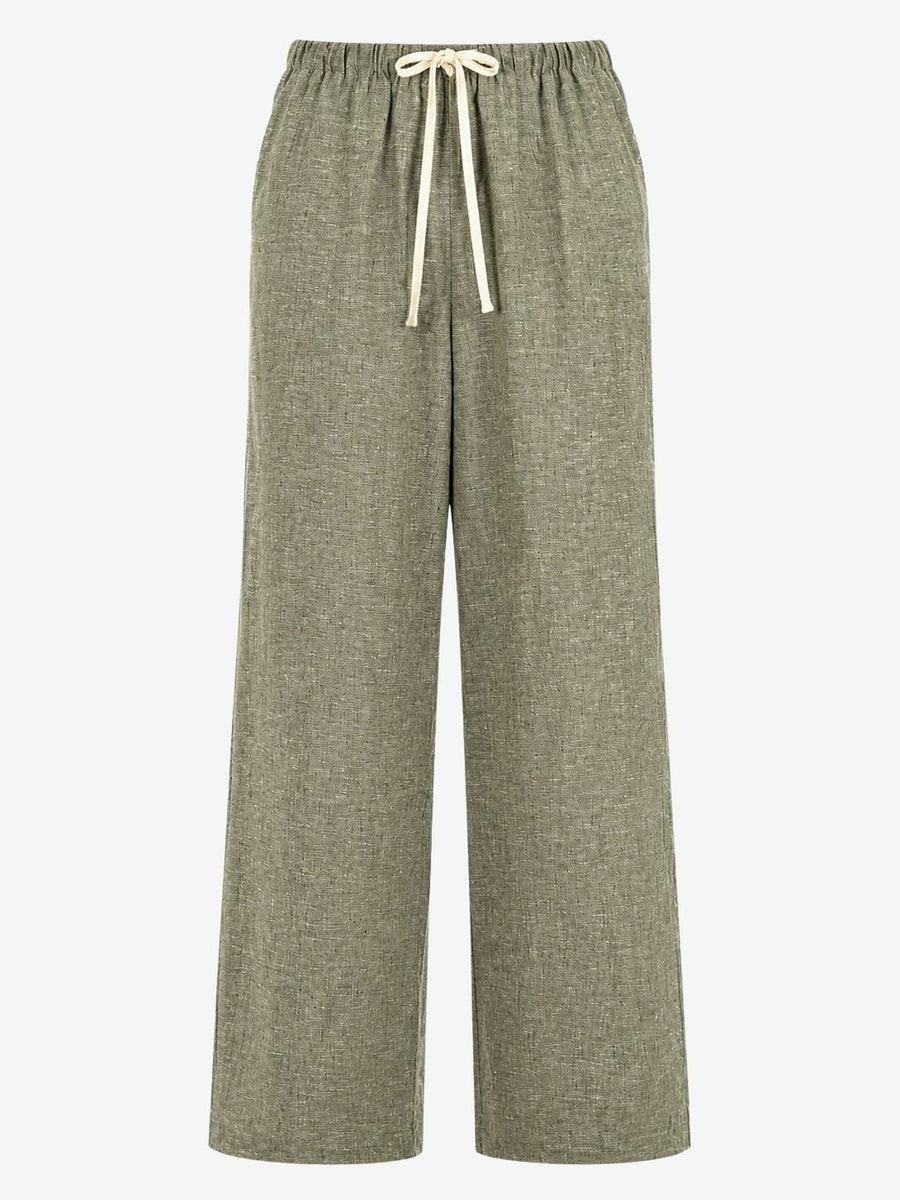 Folly linnen pants | Green Melange