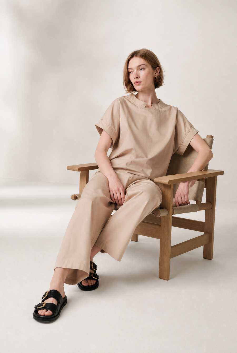 Poplin loos fit top