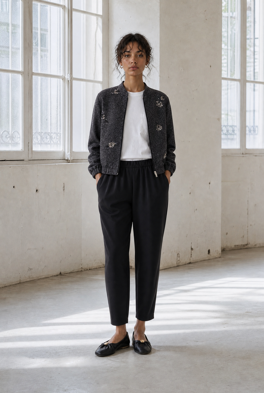 Pantaloni Benot in jersey tecnico