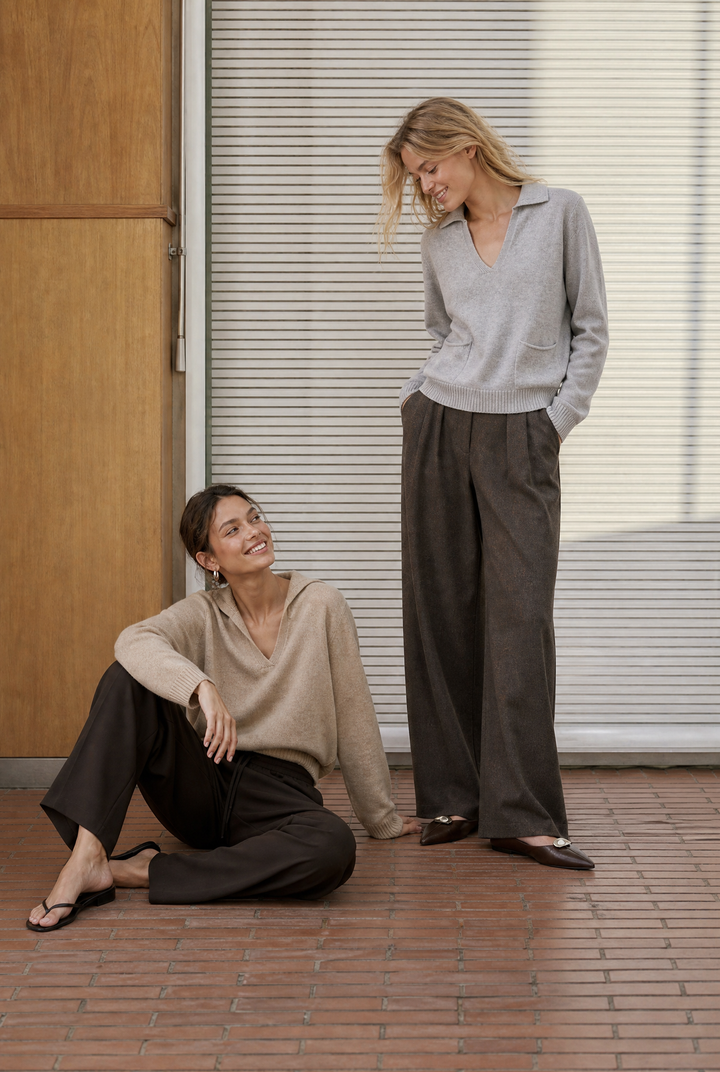 V-neck dyed viscose pullover NB2310
