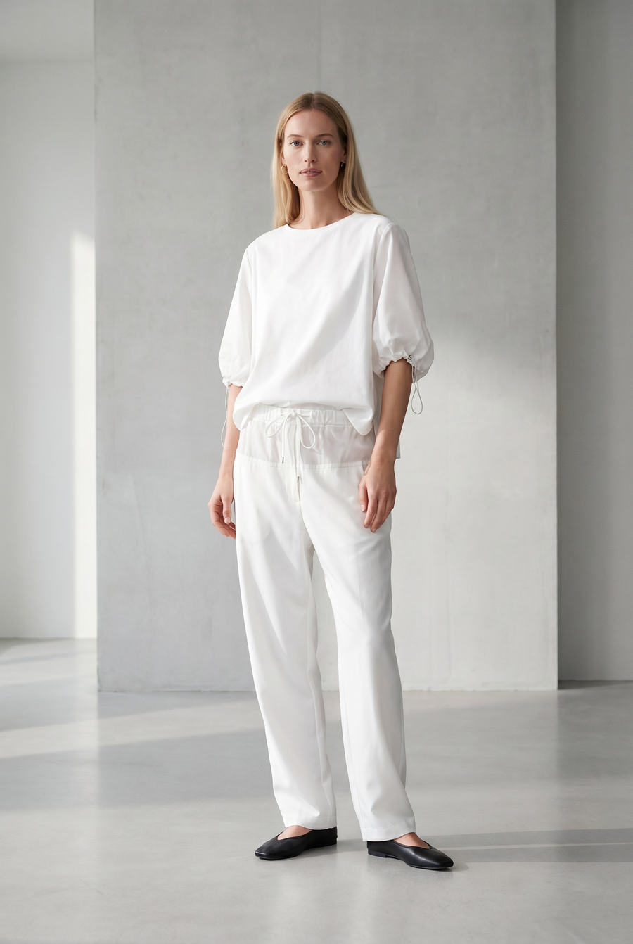 Pamela jersey/taffeta mix blouse