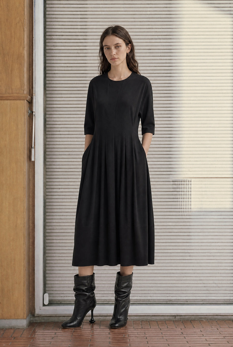 Heide tech jersey dress LS