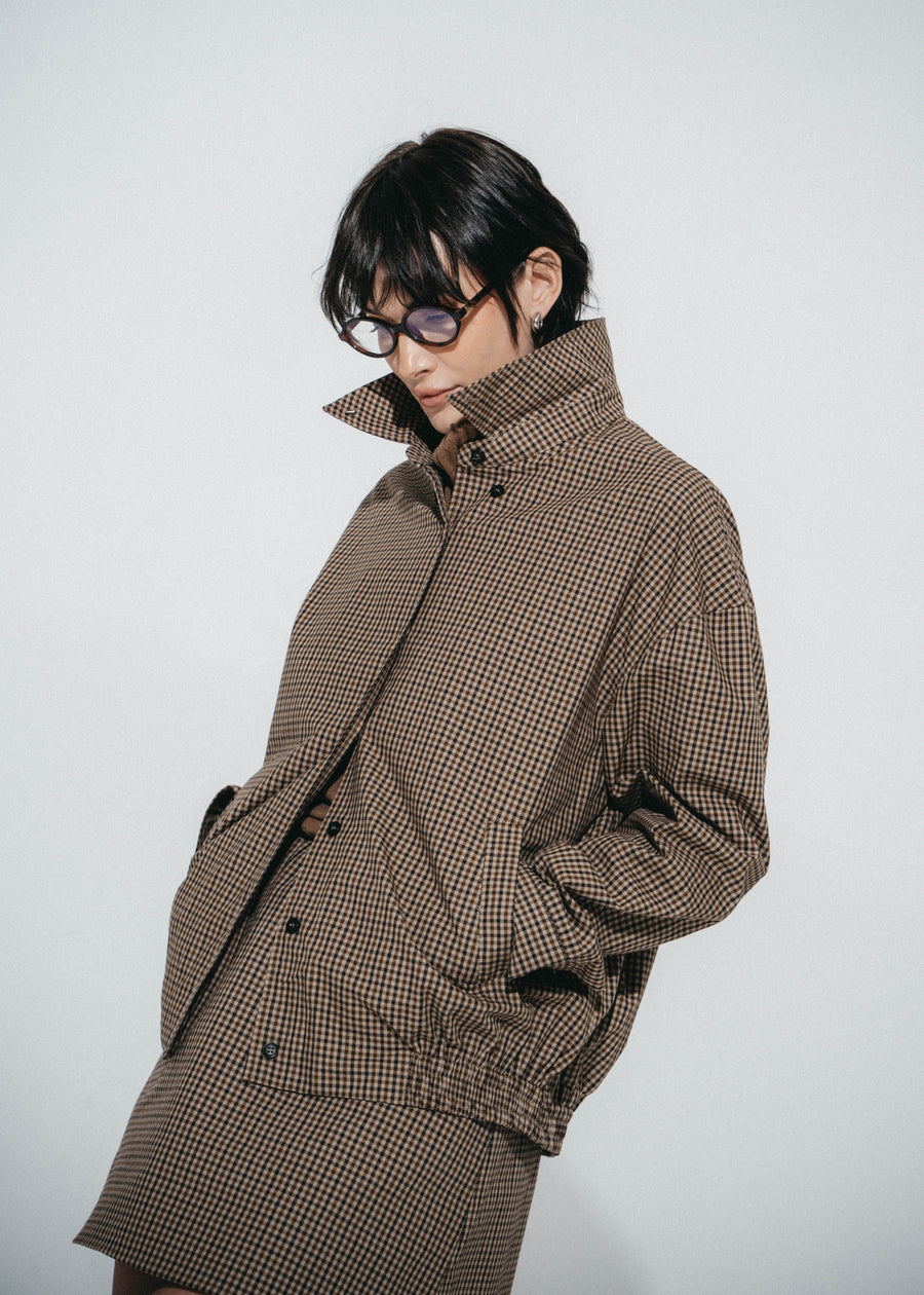 Iconic check cotton bomber jacket