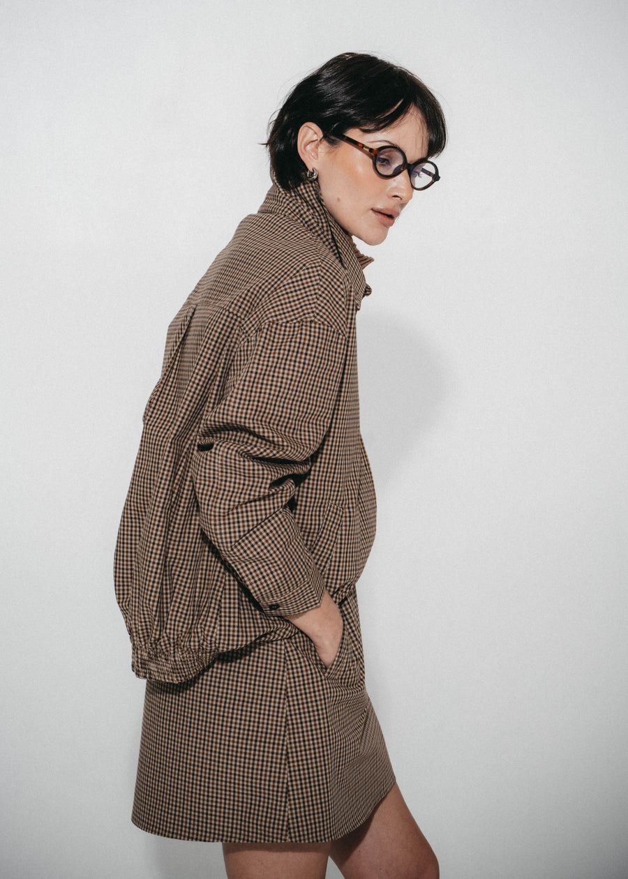 Iconic check cotton bomber jacket