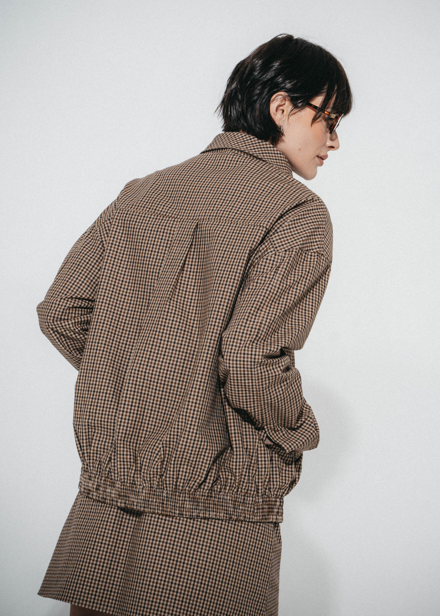 Iconic check cotton bomber jacket