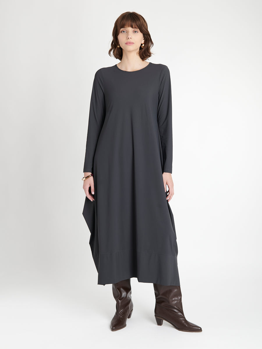 Isabel dress LS  technical jersey | Grey