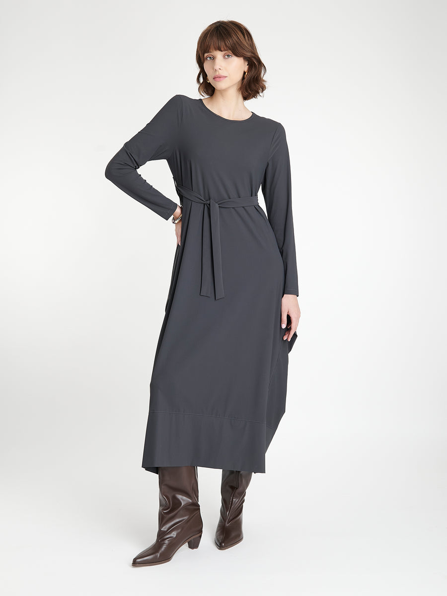 Isabel dress LS  technical jersey | Grey