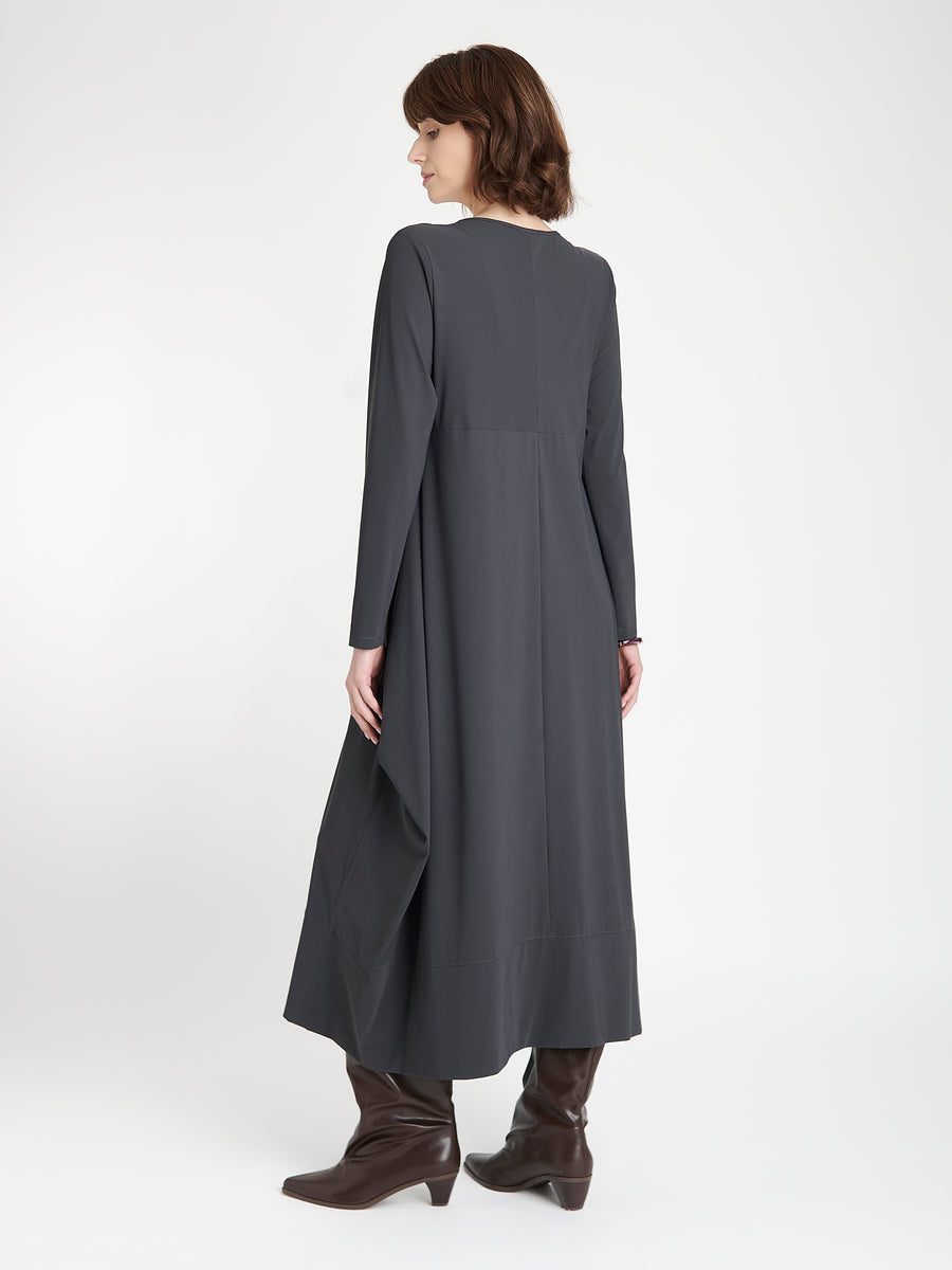 Isabel dress LS  technical jersey | Grey