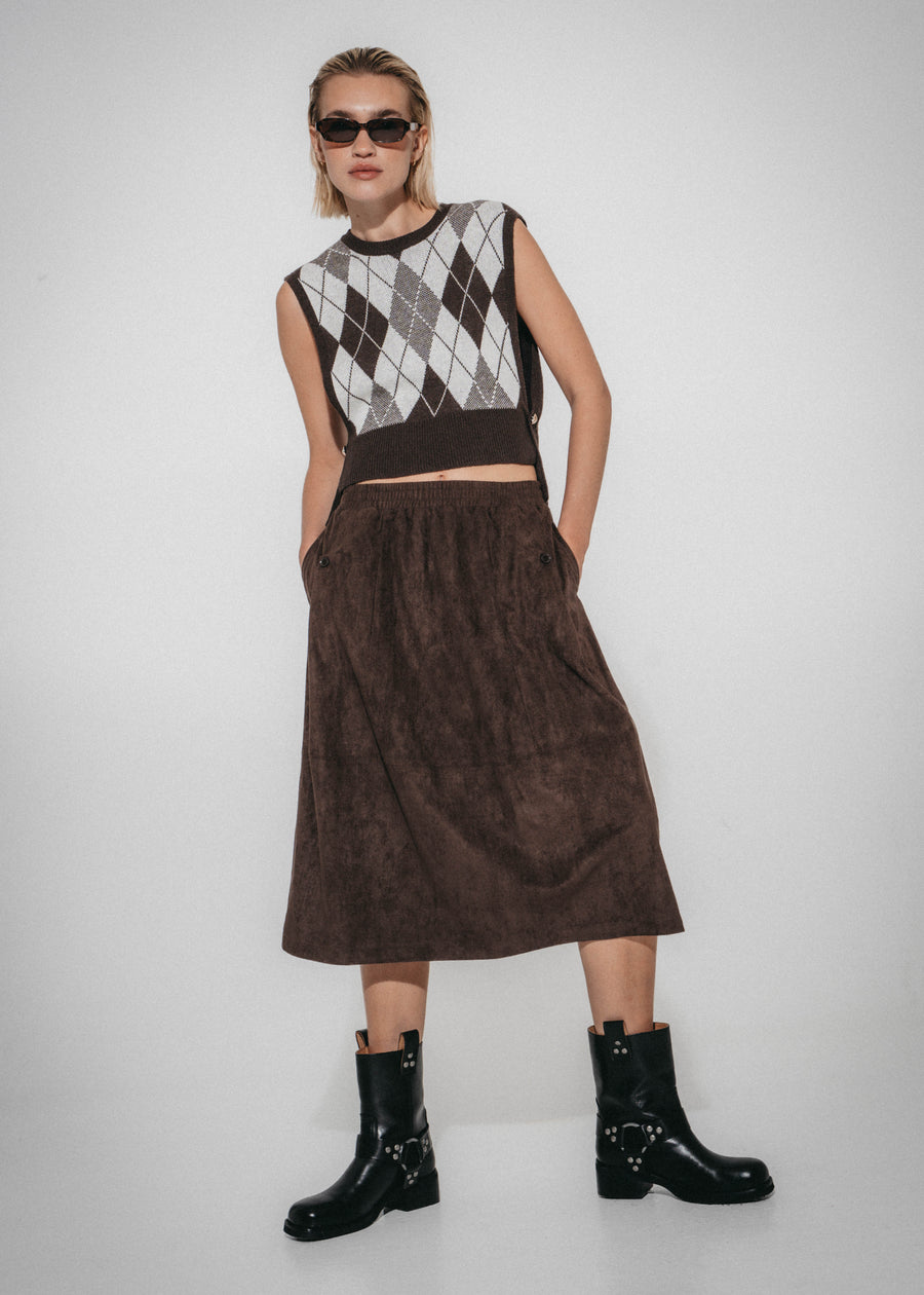 Isla suede effect skirt